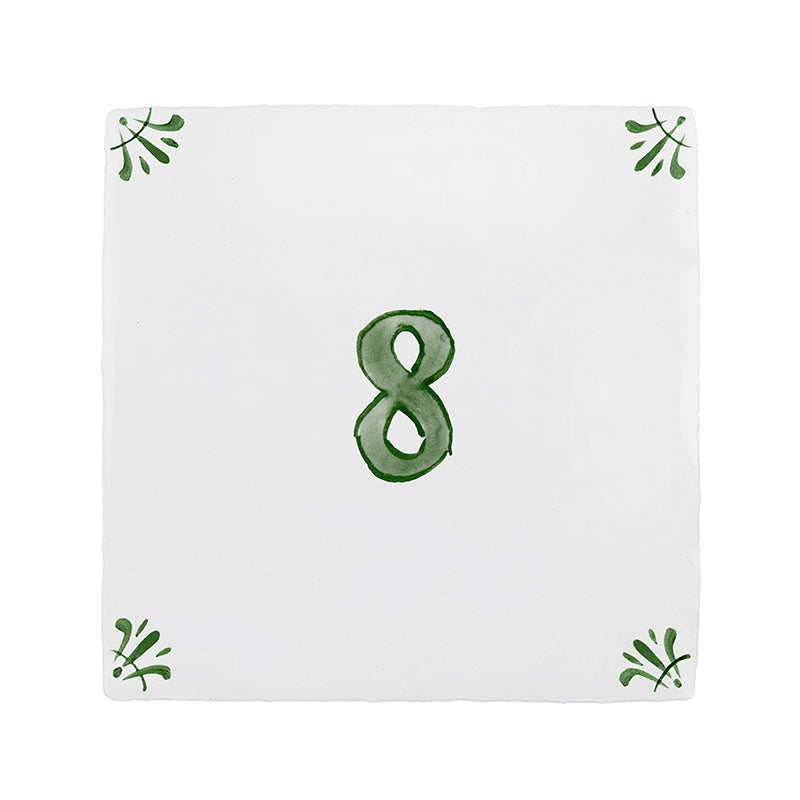 Number 8 Delft Tile