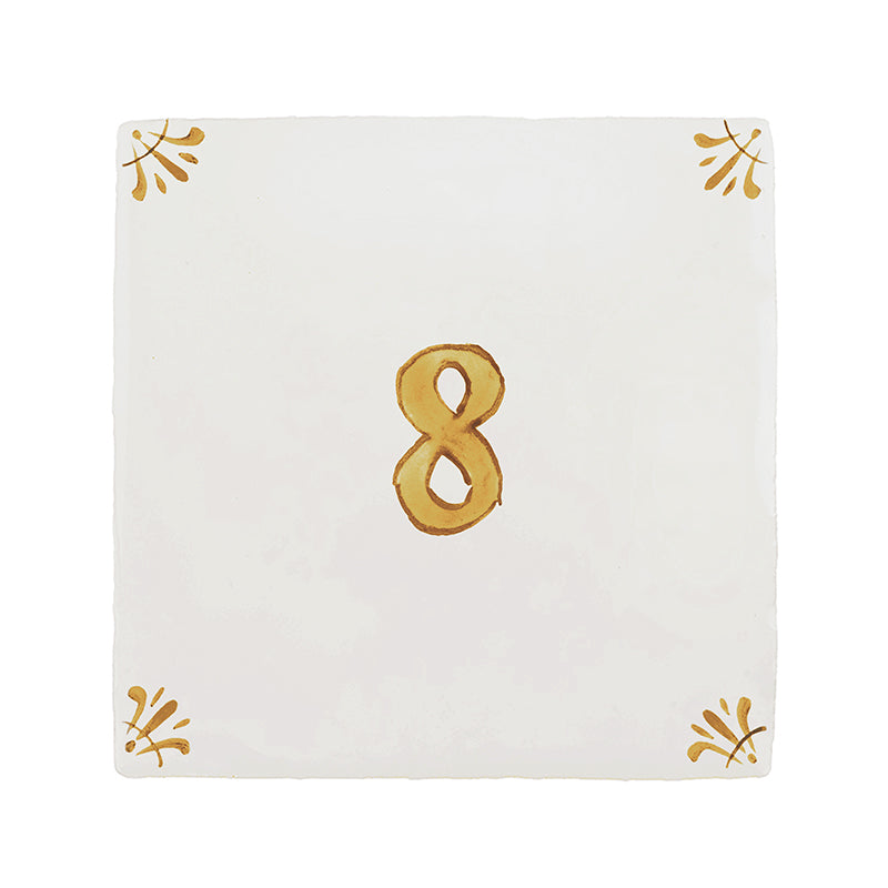 Number 8 Delft Tile