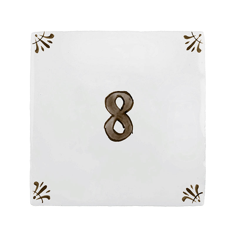Number 8 Delft Tile
