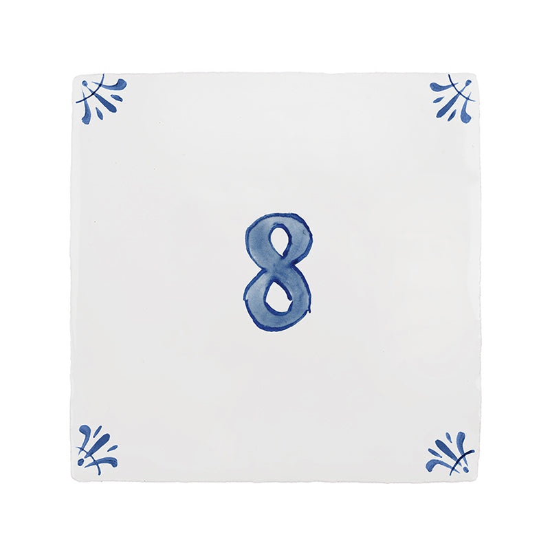 Number 8 Delft Tile