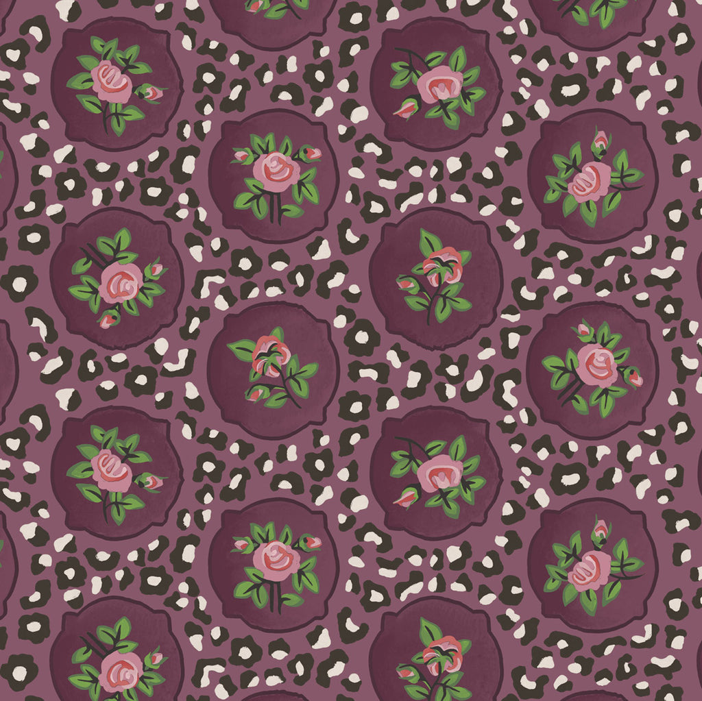 Leopard and Roses Wallpaper