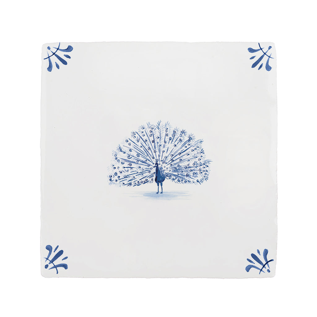 Peacock Delft Tile