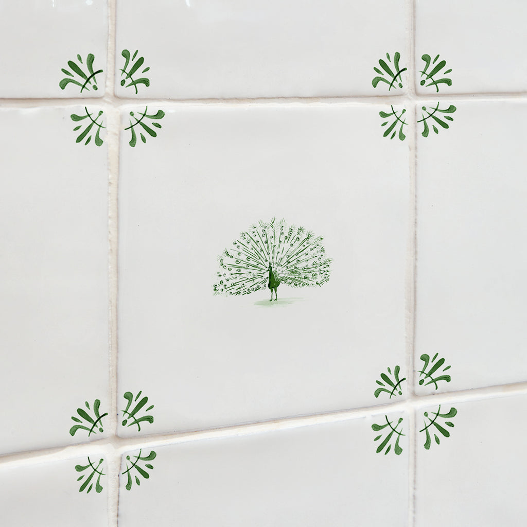 Peacock Delft Tile