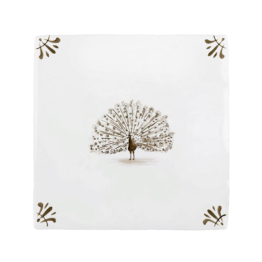 Peacock Delft Tile