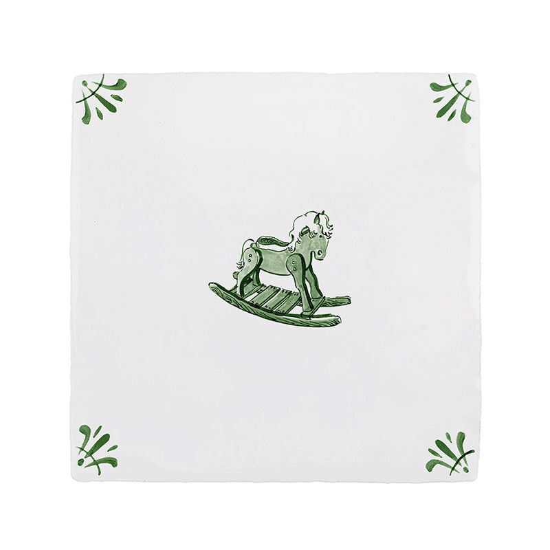 Rocking Horse Delft Tile
