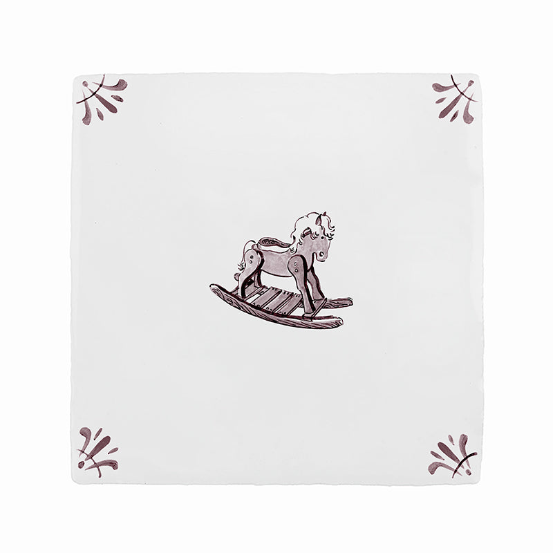 Rocking Horse Delft Tile