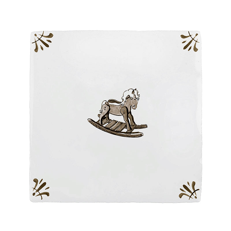 Rocking Horse Delft Tile