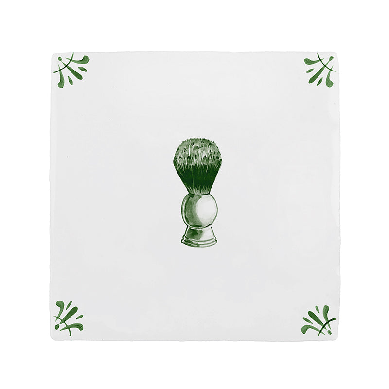 Shaving Brush Delft Tile