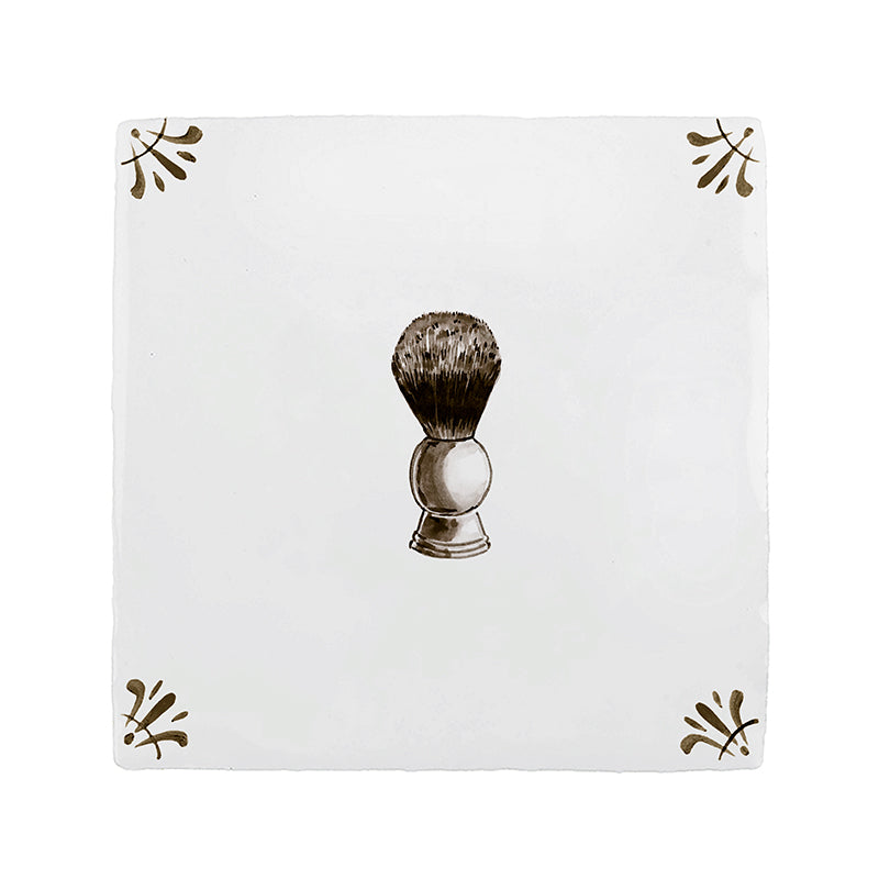 Shaving Brush Delft Tile