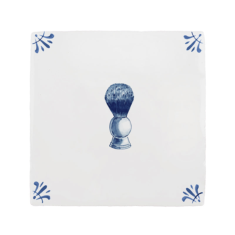 Shaving Brush Delft Tile