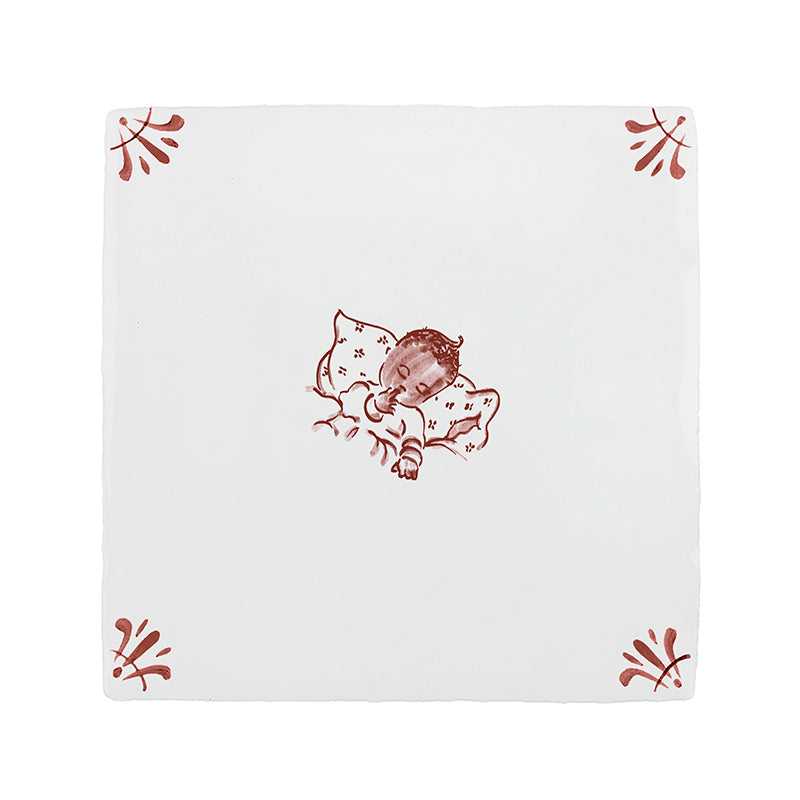 Sleeping Baby Delft Tile