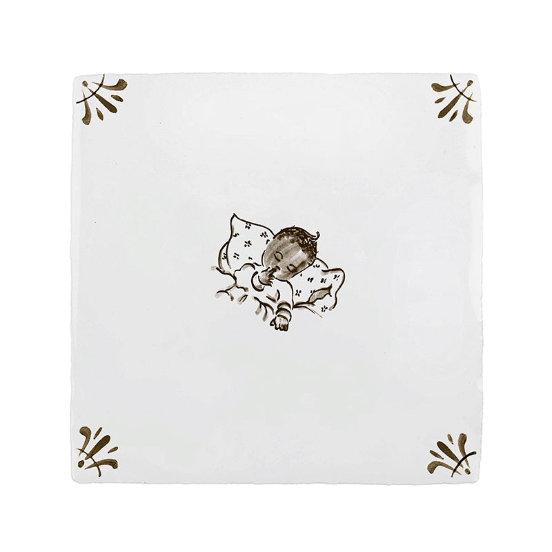 Sleeping Baby Delft Tile
