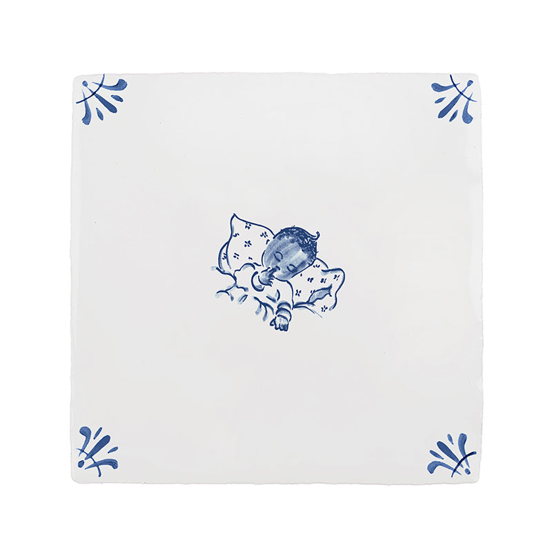 Sleeping Baby Delft Tile