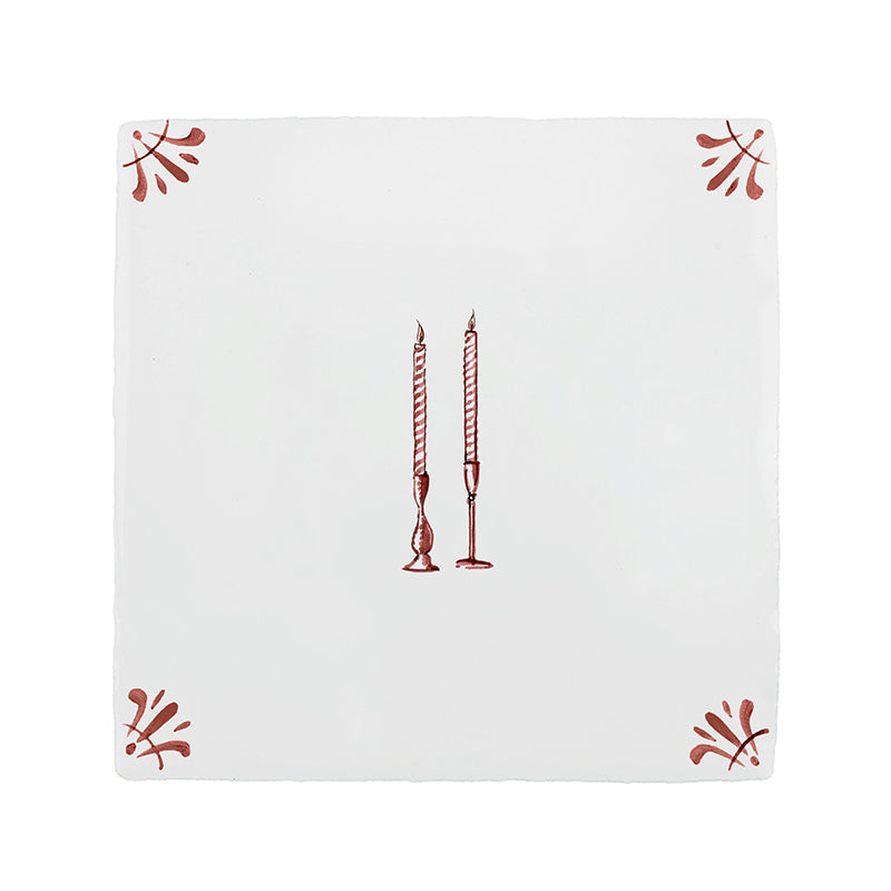 Taper Candles Delft Tile