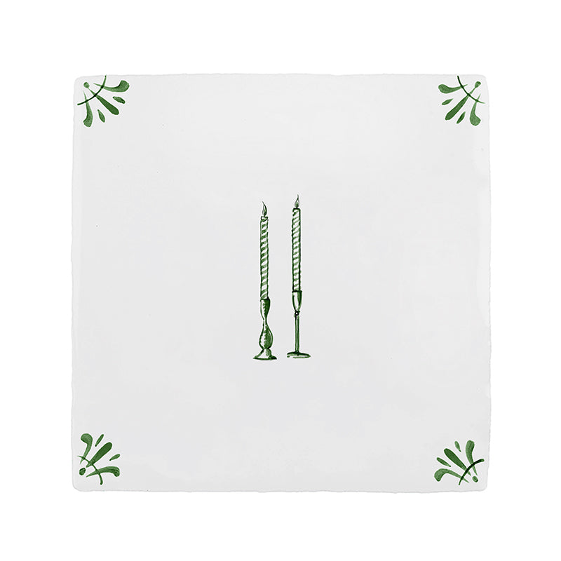 Taper Candles Delft Tile