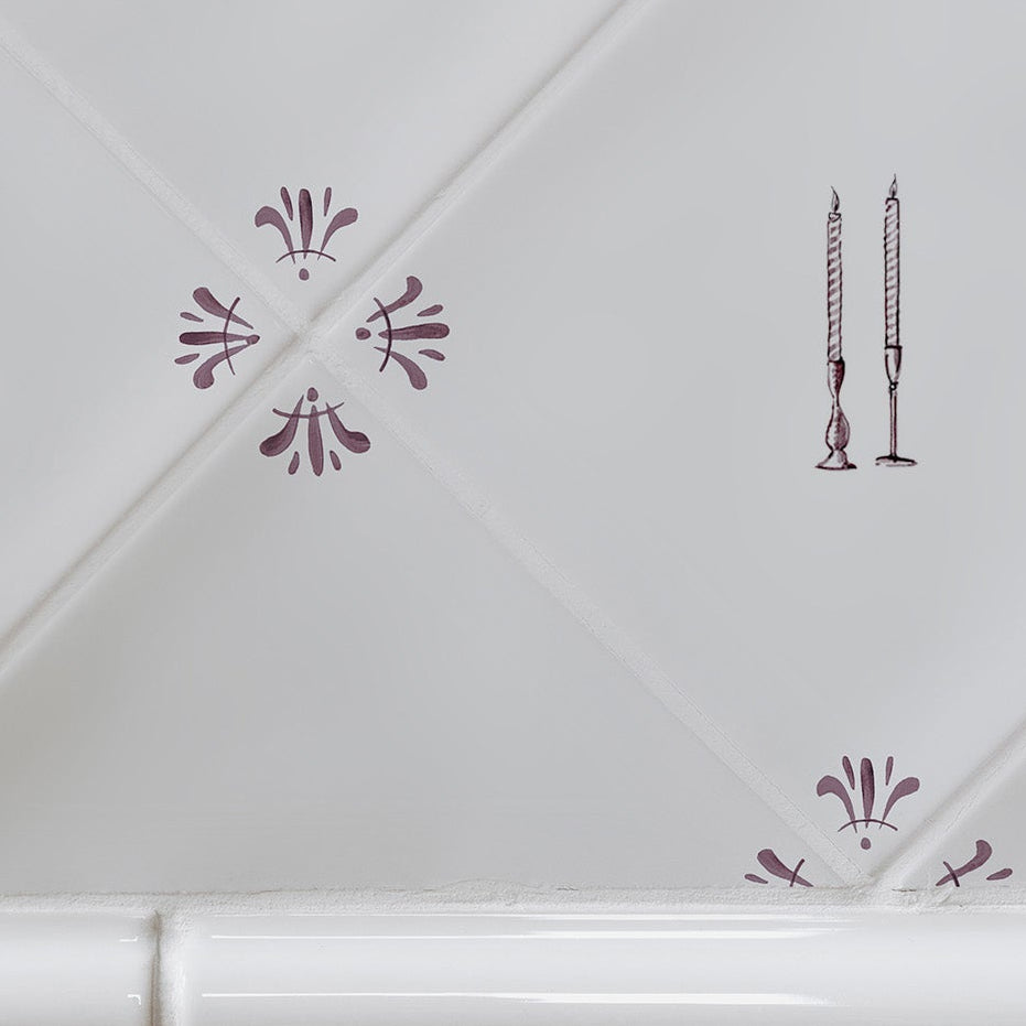 Taper Candles Delft Tile