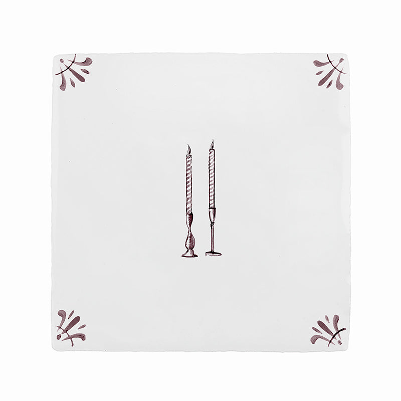 Taper Candles Delft Tile