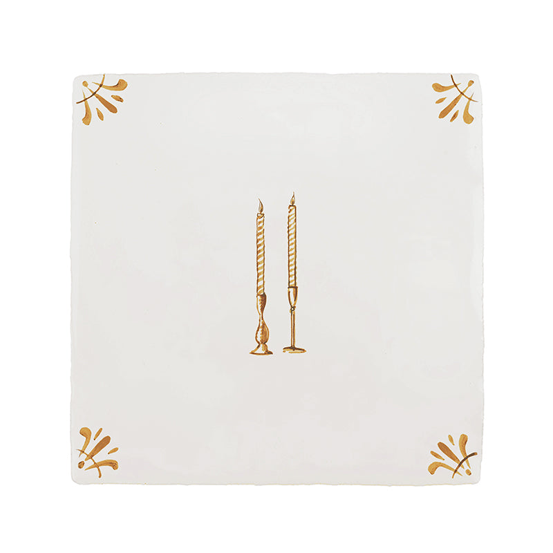 Taper Candles Delft Tile