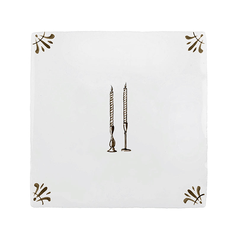 Taper Candles Delft Tile
