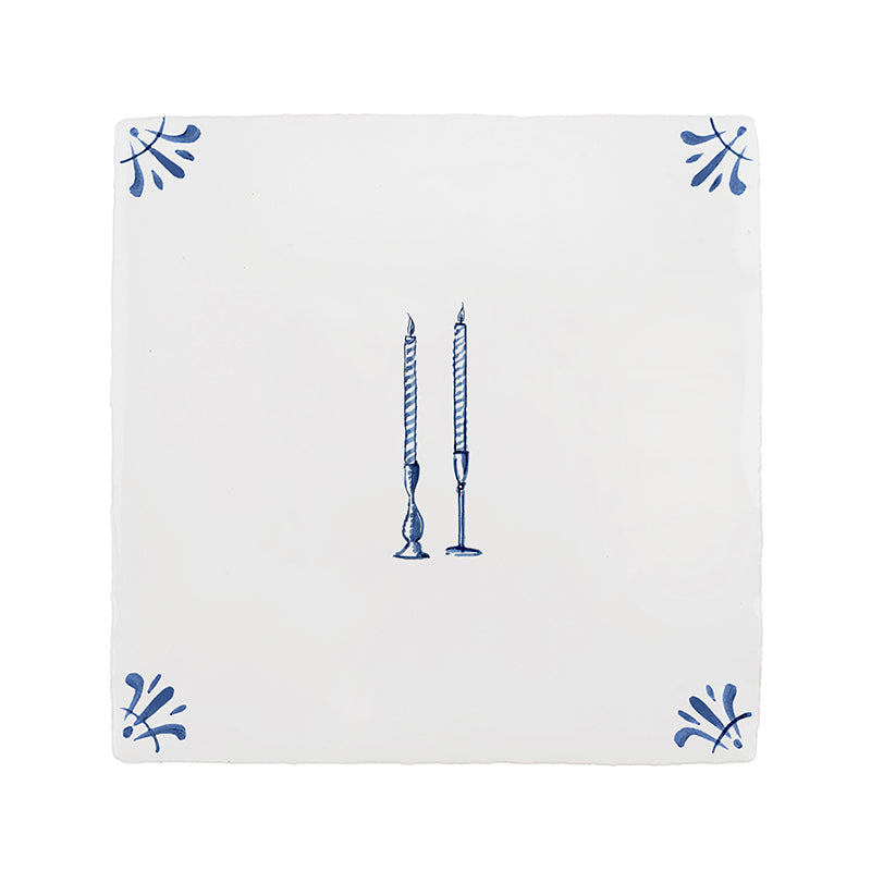Taper Candles Delft Tile