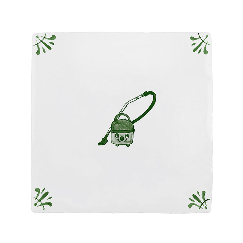 The Happy Hoover Delft Tile
