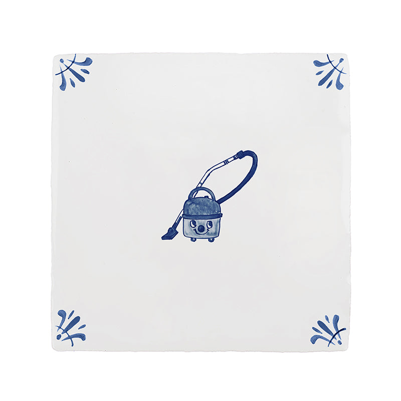The Happy Hoover Delft Tile