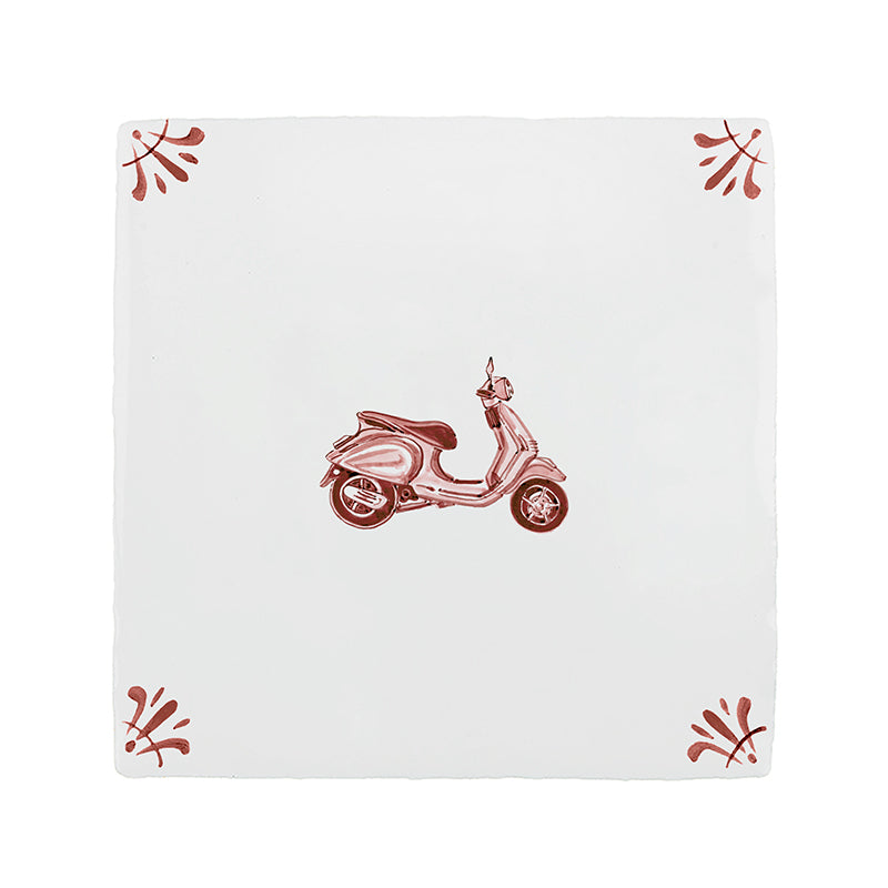 Vespa Scooter Delft Tile