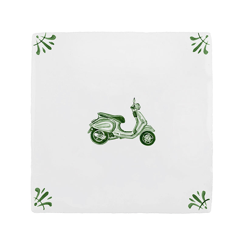 Vespa Scooter Delft Tile