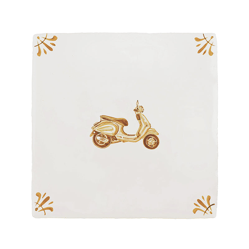 Vespa Scooter Delft Tile