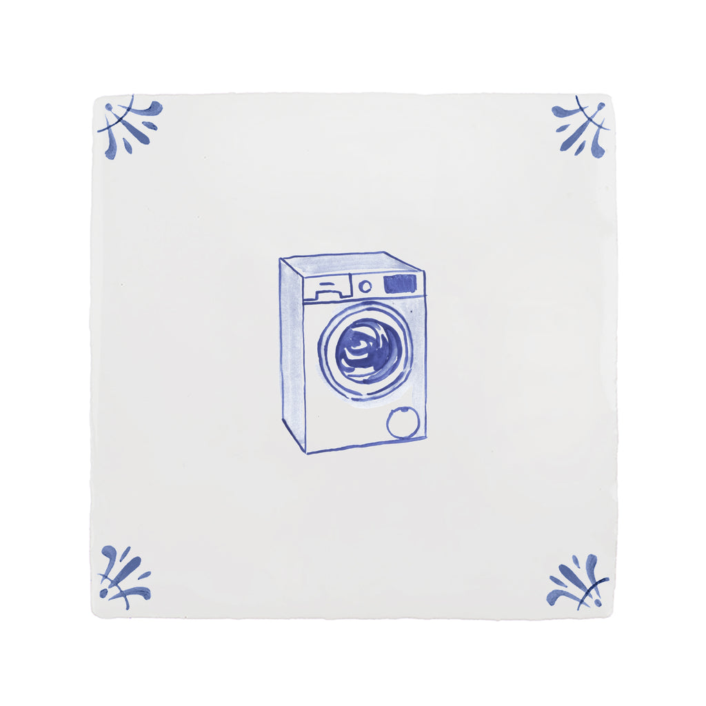 End of Line, Washing Machine Delft Tile, Blue, 12.5cm