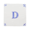 End of Line, Alphabet D Delft Tile, Blue, 12.5cm