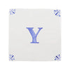 End of Line,  Y Delft Tile, Blue, 12.5cm