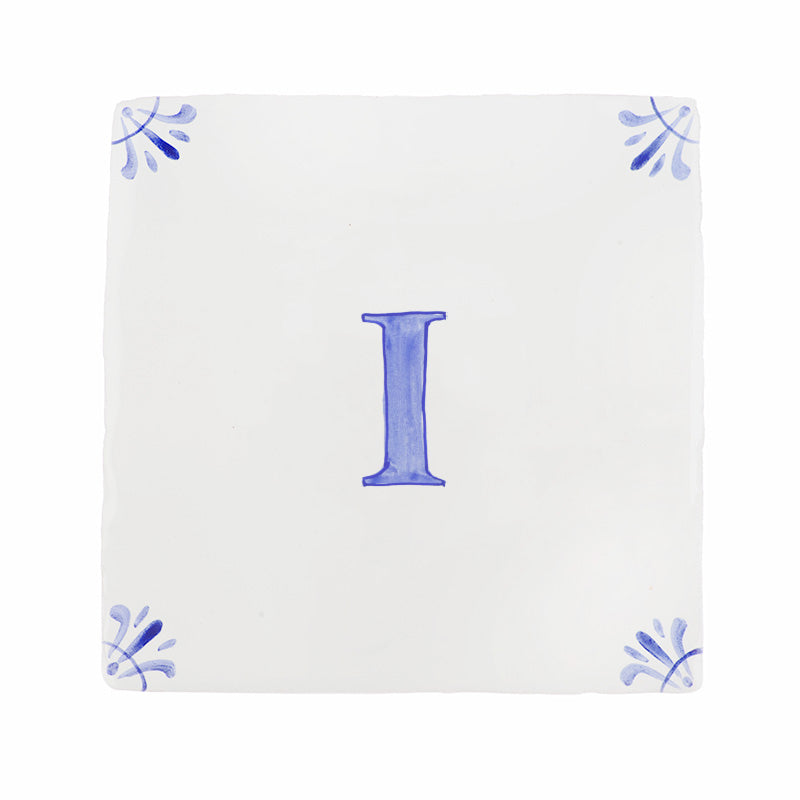 End of Line, Alphabet I Delft Tile, Blue, 12.5cm