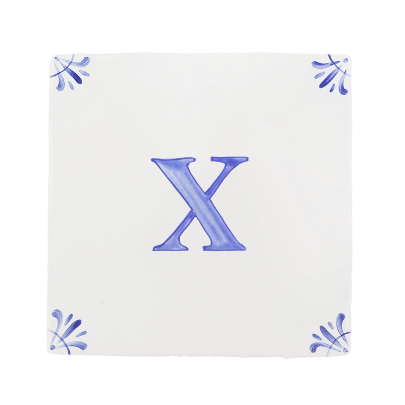 End of Line, X Delft Tile, Blue, 12.5cm