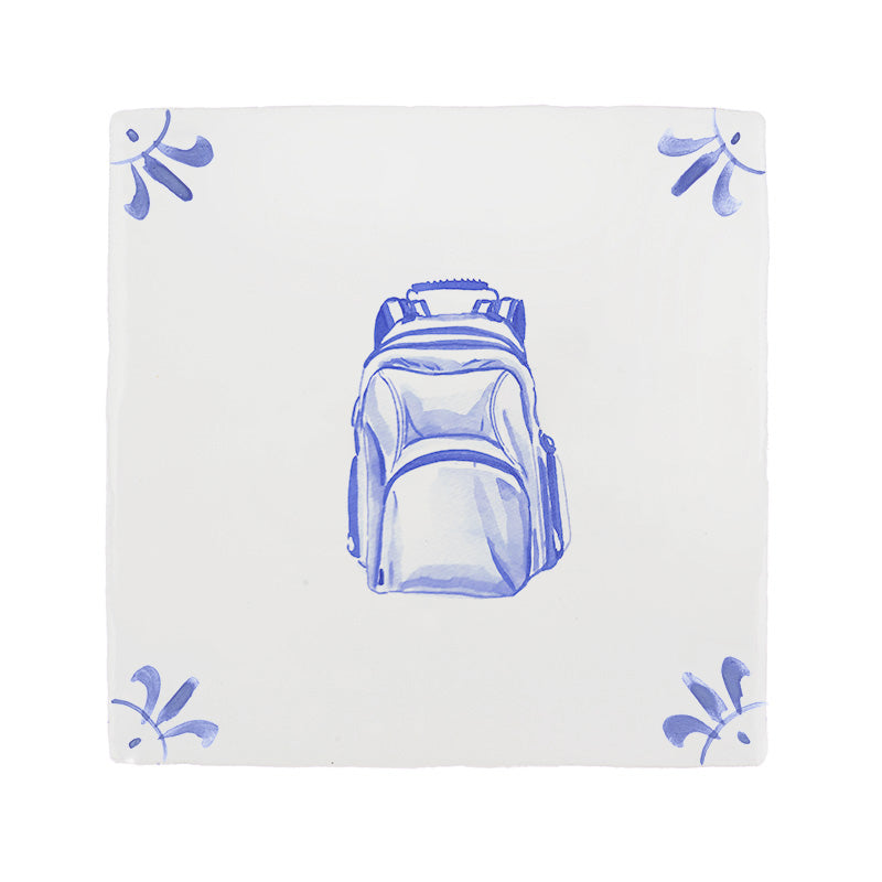 End of Line, Backpack Delft Tile, Blue, 12.5cm