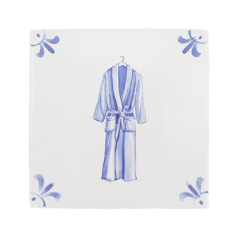 End of Line, Dressing Gown Delft Tile, Blue, 12.5cm